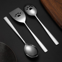Mini spatule en acier inoxydable 304, design patte de chien, 9,3 pouces, petite spatule solide en acier inoxydable, spatule en métal à bord fin