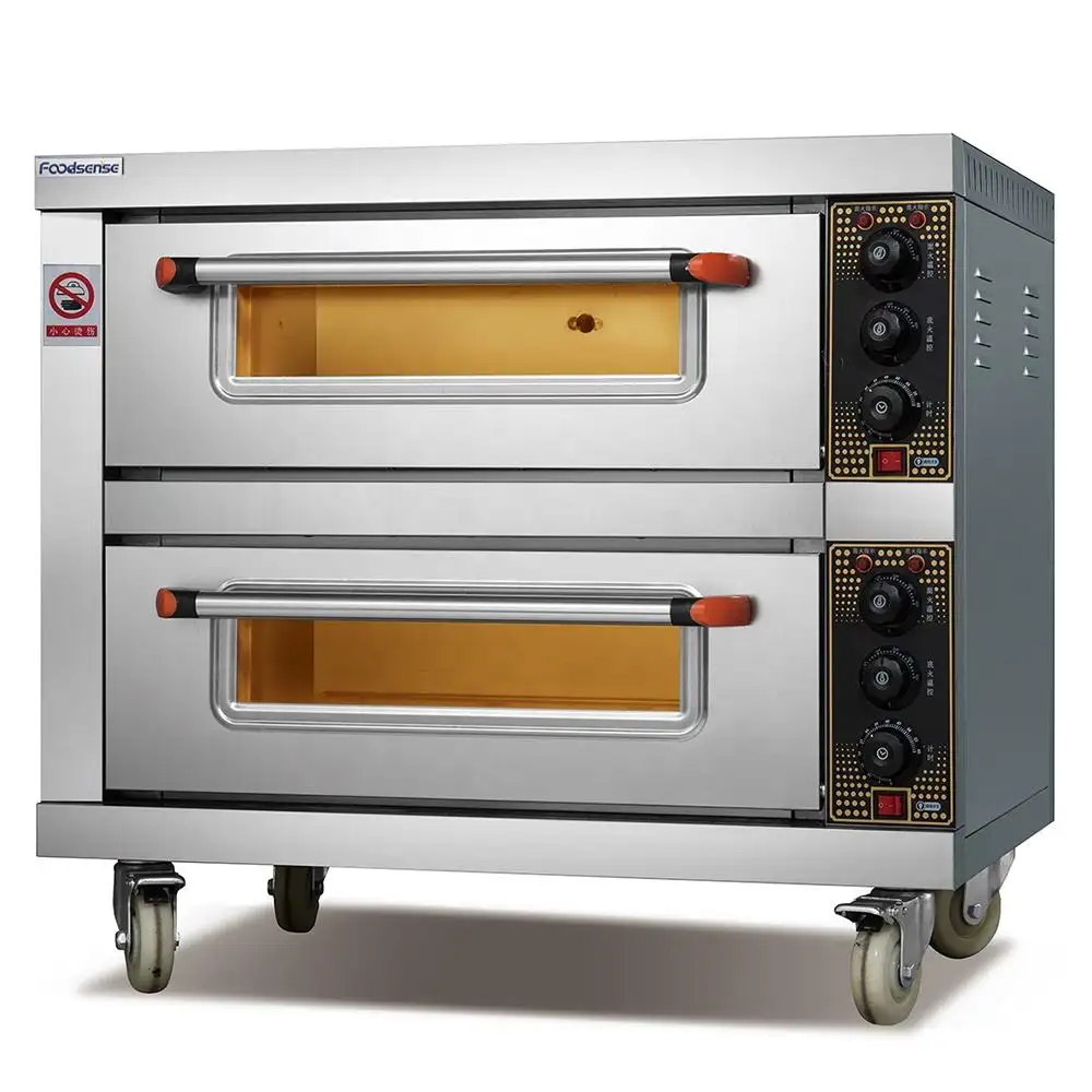 Comercial forno pão pizza forno padaria cozinha máquinas 2 deck 2 bandeja forno pizza para venda