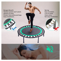 Mini trampoline pour adultes, petit trampoline d'intérieur pour exercices de fitness, rebond silencieux et sécurisé avec amortissement.