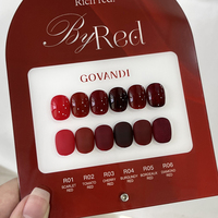 Govandi Red-Party Ensemble de vernis à ongles gel UV 6 couleurs Collection Fournisseurs professionnels d'ongles Vente en gros Marque privée Ensemble de vernis à ongles gel