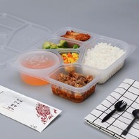 Boîte Bento jetable Dashan à 6 compartiments, qualité alimentaire, 250 ml, avec bol à soupe indépendant, anti-fuite, en PP robuste, empilable, vente en gros