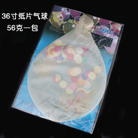 Ballon confettis rond transparent de 36 pouces, déchets de papier, ballon transparent, joyeux anniversaire, décoration de fête de mariage, vente en gros