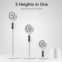 Ventilateur sur pied rechargeable en plastique 2026 avec télécommande, veilleuse LED, 12000 mAh, Type C, oscillant, pour l'été, la maison et l'extérieur