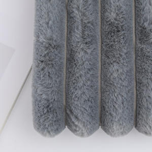 Vải nhung dệt jacquard sọc dọc lông thỏ khổ lớn 35mm, 650g, dùng cho nội thất ô tô, gối, giày, mũ - Product Image 2