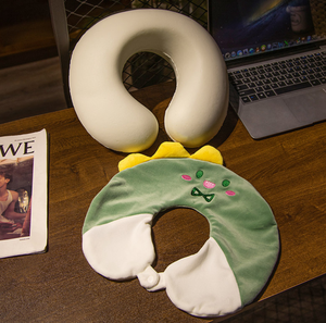 Almohada de viaje personalizada en forma de U, almohada de avión de espuma viscoelástica para el cuello, almohada de cuello de espuma viscoelástica espacial de rebote lento suave para viaje - Product Image 3