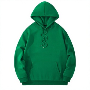 Sweat-shirt à capuche surdimensionné pour homme HEYPEX, vert uni, avec poche kangourou sur le devant, cordon de serrage, imprimé numérique, décontracté - Product Image 1