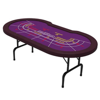 Table de poker Baccarat de style classique d'Asie du Sud-Est YH, pieds pliants, MDF+PU+Bois+Acier inoxydable, imperméable, couleur personnalisée, casino