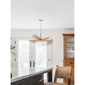 Wabi Sabi Style Rattan Pendant <b>Light</b> Oval Shape E27 LED Bulb Living Room Bedroom <b>Dining</b> Room Decorative Chandelier - Product Image 2