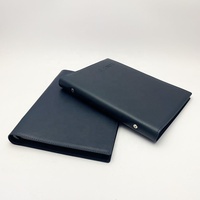 Housse de carnet en cuir PU bleu foncé A5 de haute qualité, multi-poches pour cartes, cadeau d'affaires, couverture de planificateur