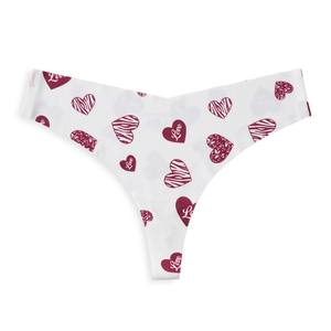 Sexy Damesroze Bloemenademende, Digitale Print, Met Hart En Patroon En Naadloze, Laagbouw Yoga Slips Met Brief S-XL - Product Image 4