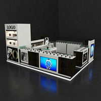 Luxuriöse Aluminium-Glas-Vitrine für Mobiltelefone, Schmuck, Zigaretten, Uhren Thekenvitrine mit LED-Beleuchtung
