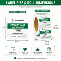 Étiquettes autocollantes personnalisées en PVC/PE découpées à la forme, imperméables, pour flacons, avec impression de logo et de nom de produit