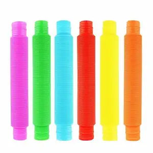 Apprentissage des compétences pour les cadeaux de fête et de classe Tubes sensoriels Fidget Toy Light Up Pop Tubes Packs pour enfants