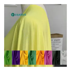 114cm Width 14momme 31 Colors In Stock Oeko-100 certificated 6A Grade Plain Dyed Pure 100% Mulberry Silk Crepe De Chine Fabric