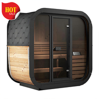 Nouveau design de sauna extérieur en cèdre canadien petit sauna en bois pour une personne avec panneau de contrôle intelligent