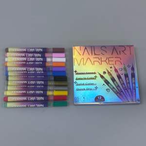 Ensemble de 12 stylos pour nail art, stylos à vernis à ongles 3D, 0,5 mm, séchage rapide, imperméables, marqueurs liquides en gel pour <span class=keywords><strong>Halloween</strong></span> - Product Image 3