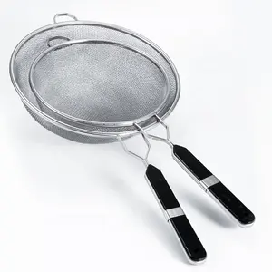 High Quality Stainless Steel Kitchen Strainer Fine Mesh Strainers With Wooden Handle