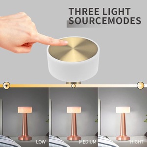 Amelech ATL8004 Interruptor de toque LED Luzes noturnas de cabeceira Lâmpada de mesa recarregável com USB de mesa