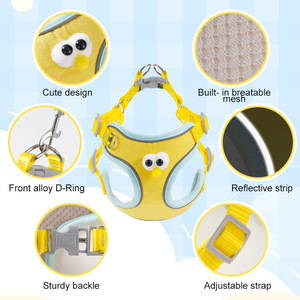 Correa de dibujos animados con ojos grandes para Teddy y Bichon Frise, estilo chaleco, correa para pasear perros pequeños, arnés de pecho para cachorros. - Product Image 2