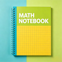 Cahier de mathématiques personnalisé, reliure spirale, format A5, papier quadrillé, pour l'école et les étudiants en mathématiques