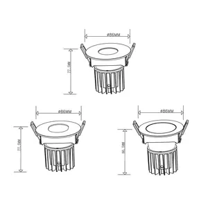 최고의 품질 LED 높은 CRI90 짐벌 숨겨진 카메라 스포트 라이트 36V 250mA 10W Recessed 더블 헤드 다운 조명