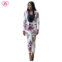 Ensemble deux pièces personnalisé pour femme : Blazer et pantalon tendance automne, style africain avec détails boutonnés, tissu tissé 100 % coton
