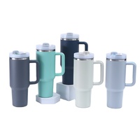 Nuevo Vaso Ecológico de 40 oz con Diseño Arcoíris, Estilo Moderno, Antiderrames, con Asa Luminosa, para Café, Agua y Té