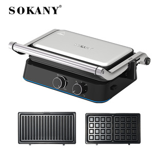 เครื่องทำวาฟเฟิลและแซนวิชแบบเปลี่ยนแผ่นได้ 2-in-1 รุ่น SOKANY08145 สำหรับการค้าต่างประเทศ - Product Image 4