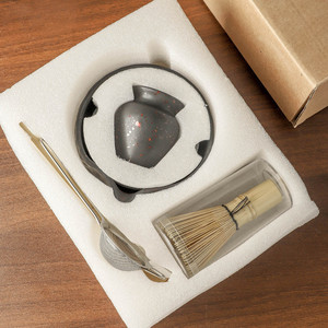 Juego de Matcha Zen Asiático de 4 Piezas al por Mayor: Batidor de Bambú, Cuchara de Té, Tazón de Cerámica con Boquilla y Soporte <span class=keywords><strong>para</strong></span> Chasen <span class=keywords><strong>para</strong></span> Uso en Cocina - Product Image 6