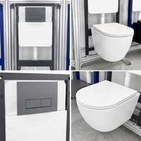 WC suspendu moderne en céramique monobloc Tornado Flush, avec siphon en P rond, certifié CE Europe