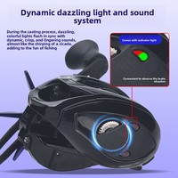 Carrete de Pesca Kemelun DC Baitcasting Pro con Freno Electrónico Inteligente, Sonido Impactante, Cuerpo Metálico Ligero, para Pesca con Señuelos, Mano Izquierda