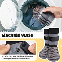 Chaussettes pour animaux de compagnie en tricot épais et chaud avec sangle réglable antidérapante pour chiens de taille moyenne et grande
