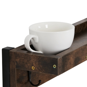 Unho <strong>Coffee</strong> <strong>Mug</strong> Cup <strong>Holder</strong>, <strong>Wall</strong> Mounted <strong>Mug</strong> Rack Wood <strong>Mug</strong> Storage Organiser With12 Hooks for Kitchen <strong>Coffee</strong> Bar Nook Decoration