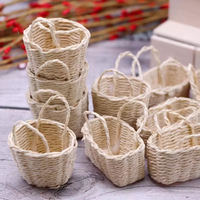 Maison de poupée Mini panier à fleurs en herbe Lafite, panier de rangement de simulation BJD, scène miniature OB11, jouet éducatif pour filles