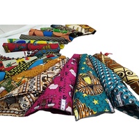 Tissu Ankara 6 Yards Jacquard de Luxe Dentelle 100% Polyester Tissu Africain Imprimé Wax