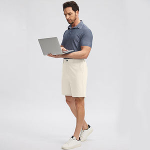 Bermuda athlétique personnalisé pour hommes 95% polyester 5% élasthanne taille moyenne style décontracté toile solide coupe ajustée short extensible doux - Product Image 4