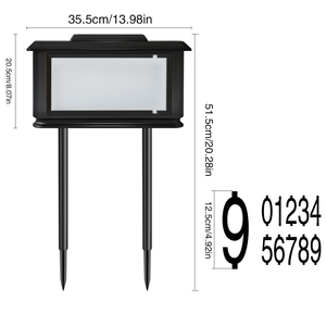 Letrero Solar para Jardín con Estaca para el Suelo, Placa con Número de Casa para Decoración de Patio y Jardín - Product Image 2