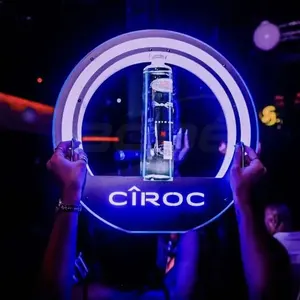Acrylic Remote Control Color Changing Vodka Champagne VIP Service LED Bottle Presenter Glorifier Display Holder