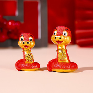 Figuras de serpiente en miniatura de resina, 4 piezas, decoración de Año Nuevo Chino, adorno de escritorio Feng Shui, decoración para sala de estar - Product Image 2