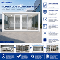 VICDOWEX - Showroom en conteneur préfabriqué - Mur-rideau en verre - Design contemporain - Modulaire - Préfabriqué - Pour immeuble de bureaux - Entrepôt