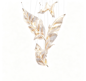 Luminaire suspendu en plumes personnalisé, créatif et sur mesure pour hall d'accueil, restaurant artistique, salon <span class=keywords><strong>de</strong></span> beauté - Product Image 5