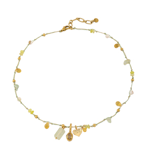 Collar Estilo Playa Verano 2026 con Piedra Natural Degradada Amarillo-Verde, Colgante Multielementos, Gargantilla Bohemia - Product Image 2