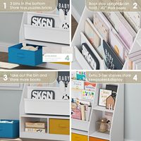 Bibliothèque en bois pour enfants étagère pour enfants avec bacs de rangement enfant en bas âge Montessori étagère à livres pour chambre d'enfants salle de classe chambre