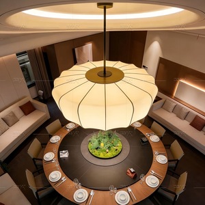Chinese Style Chandelier 60cm 80cm Round <b>Zen</b> Inspired Light For Restaurant Living Room Hotel Private Room Lighting Fixture - Product Image 4