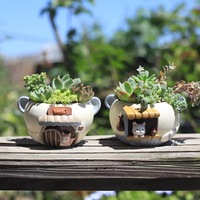 Logo personnalisé créatif en résine petit Pot avec mignon animal de compagnie Mini fleur Cactus Conteneur Succulent Pot de fleur pour la décoration de table