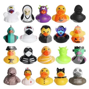 Promotional Custom Plastic Toy Animal Weighted Floating Race Assorted Bath Toy Rubber Ducky Bulk Bathtub Squeaky Bath Duck