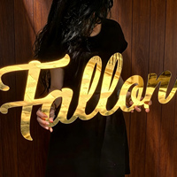 Letras Decorativas para Pared de Casa, Logotipo Comercial Personalizado, Letras 3D Acrílicas Doradas para Pared Interior, Letrero Adhesivo para Salón de Uñas