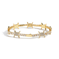 Nouvel Arrivage Bracelet Tennis Hip Hop Tendance Entièrement Pavé de Zircone Cubique avec Fermoir à Ressort Bijou de Poignet pour Hommes et Femmes Idéal pour les Fêtes