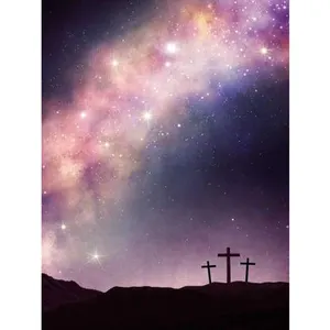 Алмазная живопись «Млечный путь и христианский крест»