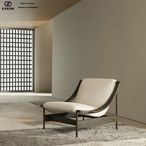 Ensemble <span class=keywords><strong>de</strong></span> fauteuils inclinables <span class=keywords><strong>de</strong></span> style nordique exquis et luxueux pour salon d'hôtel, avec un <span class=keywords><strong>design</strong></span> créatif et un tissu confortable. - Product Image 4
